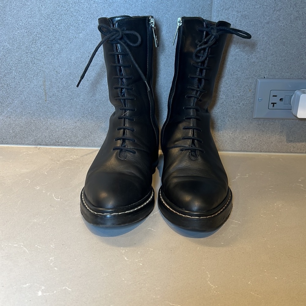 The Row Fara leather lace up bootie black size 38 - Picture 2 of 13